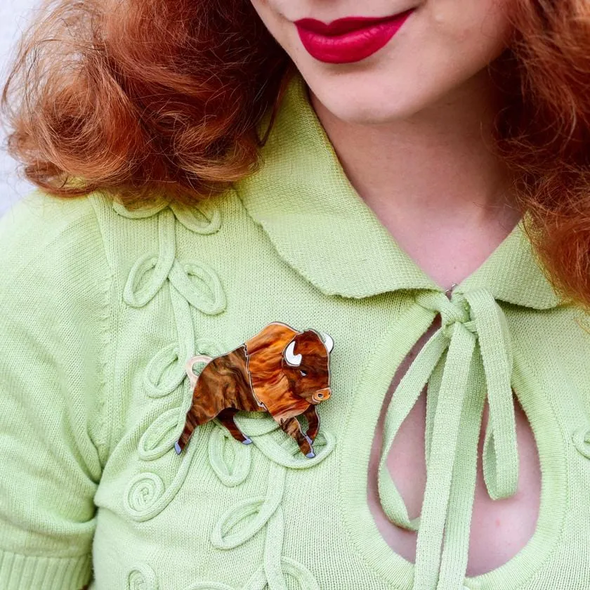 Buffalo Bull Brooch