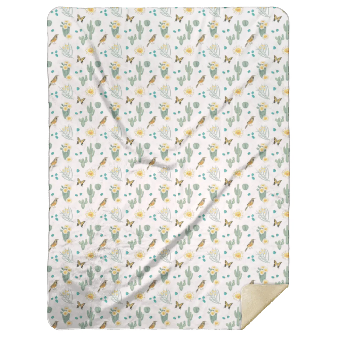 Cactus Blossom Plush Throw Blanket 60x80