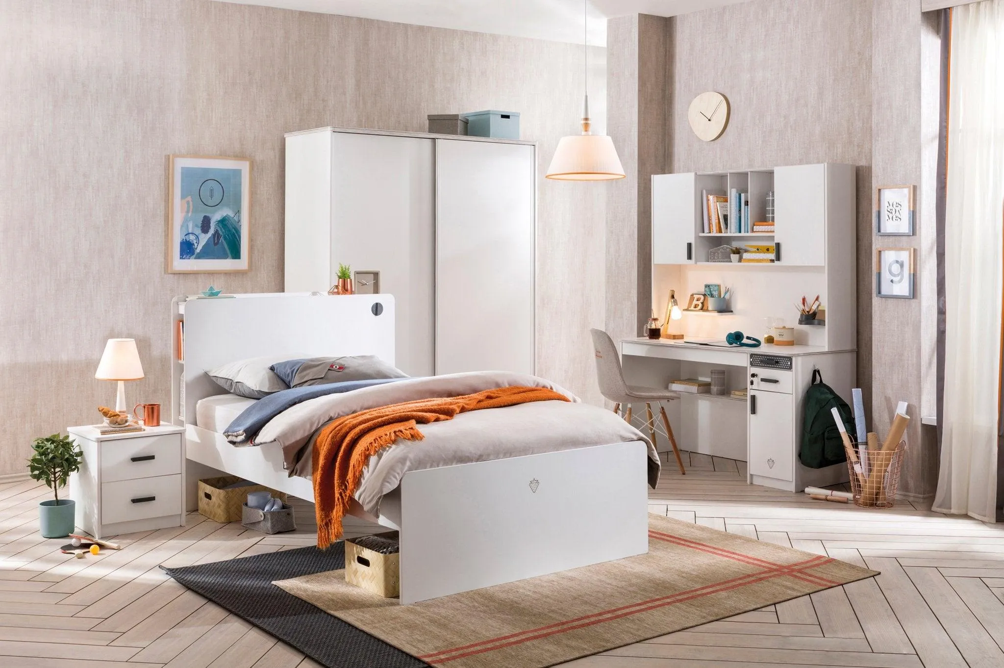 Cilek White Sliding Wardrobe