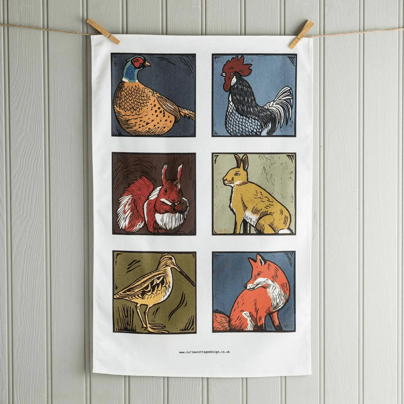 Country Animals Tea Towel