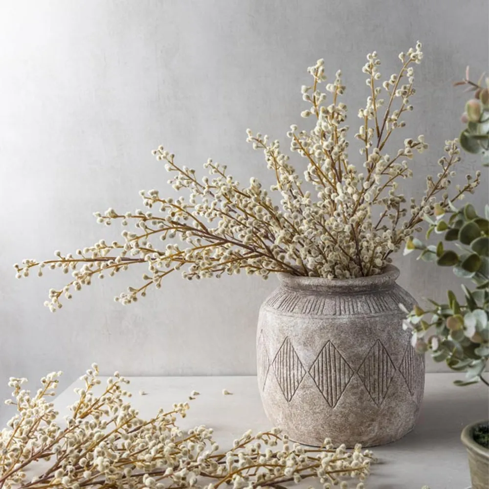 Cream Mimosa Faux Stem 48cm