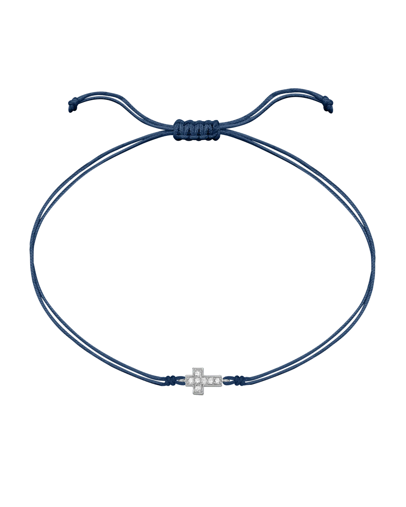 Cross Diamond String Of Love - 14K White Gold