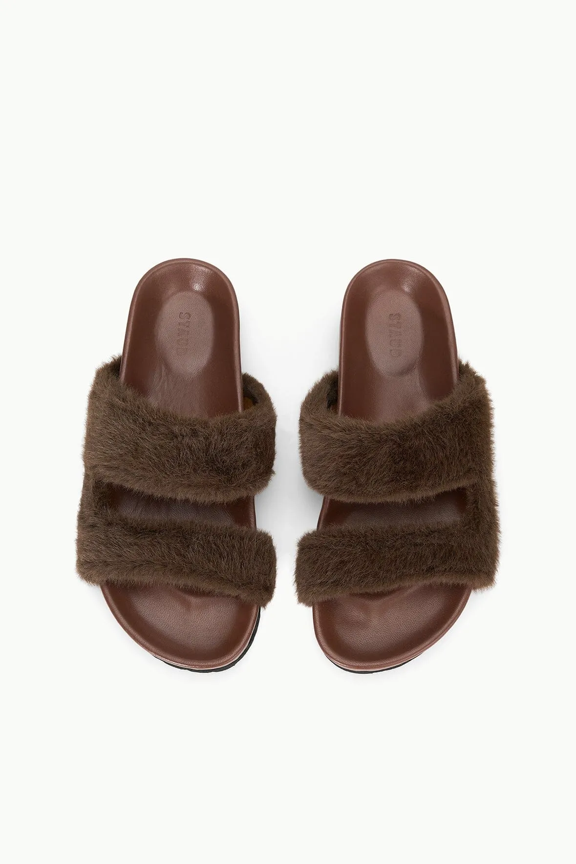 CYPRUS FAUX FUR SLIDE | MAHOGANY