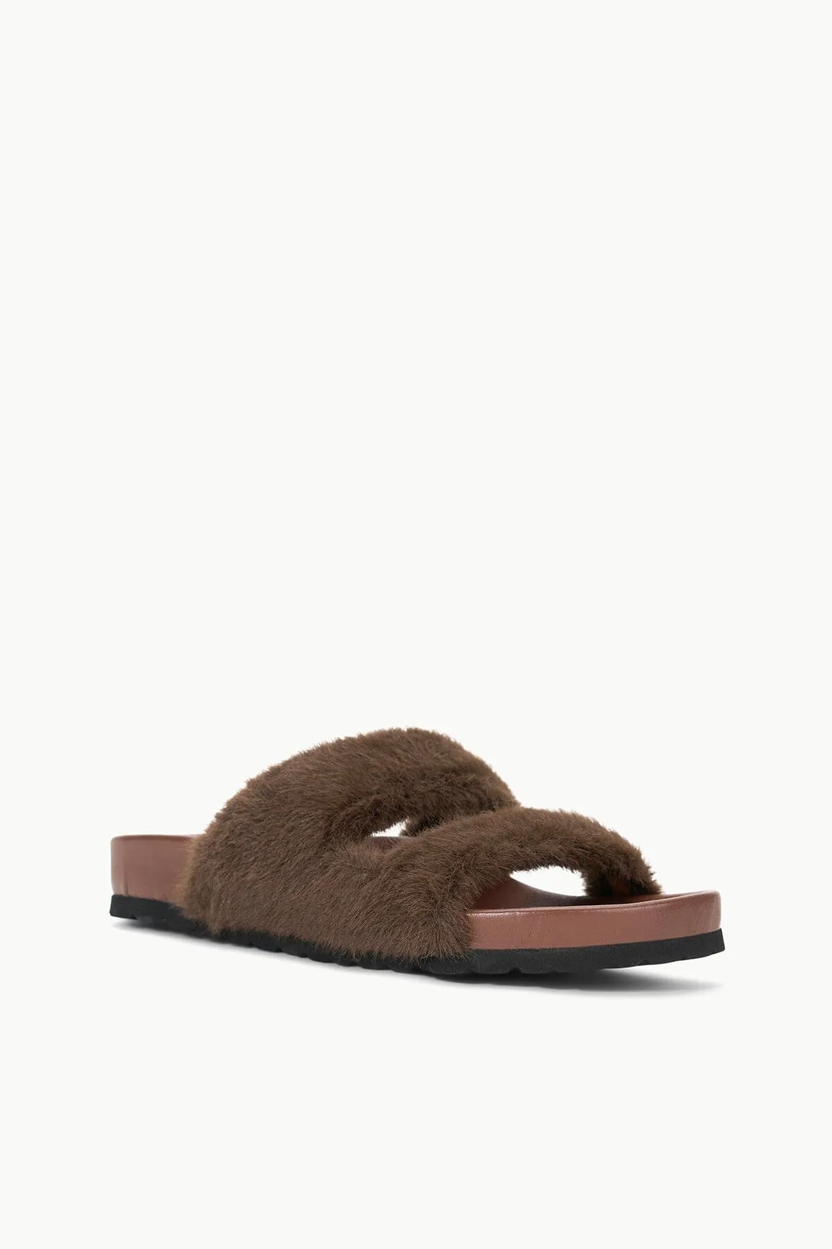 CYPRUS FAUX FUR SLIDE | MAHOGANY
