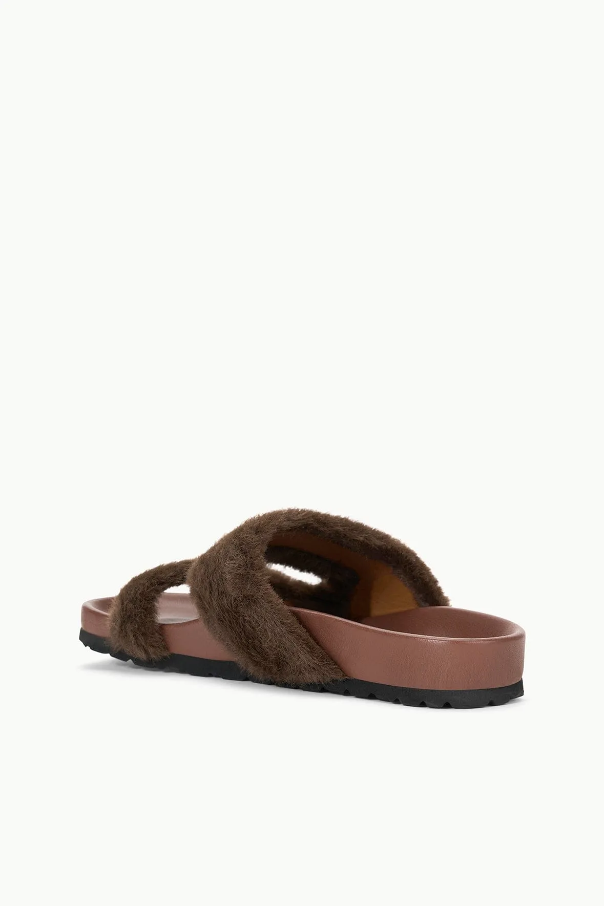 CYPRUS FAUX FUR SLIDE | MAHOGANY