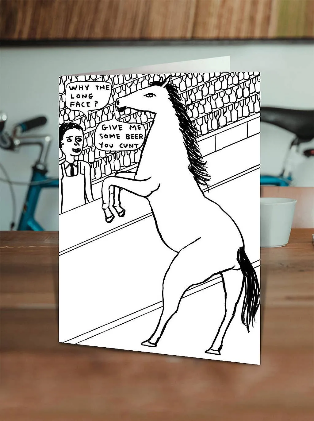 David Shrigley Card Why Long Face