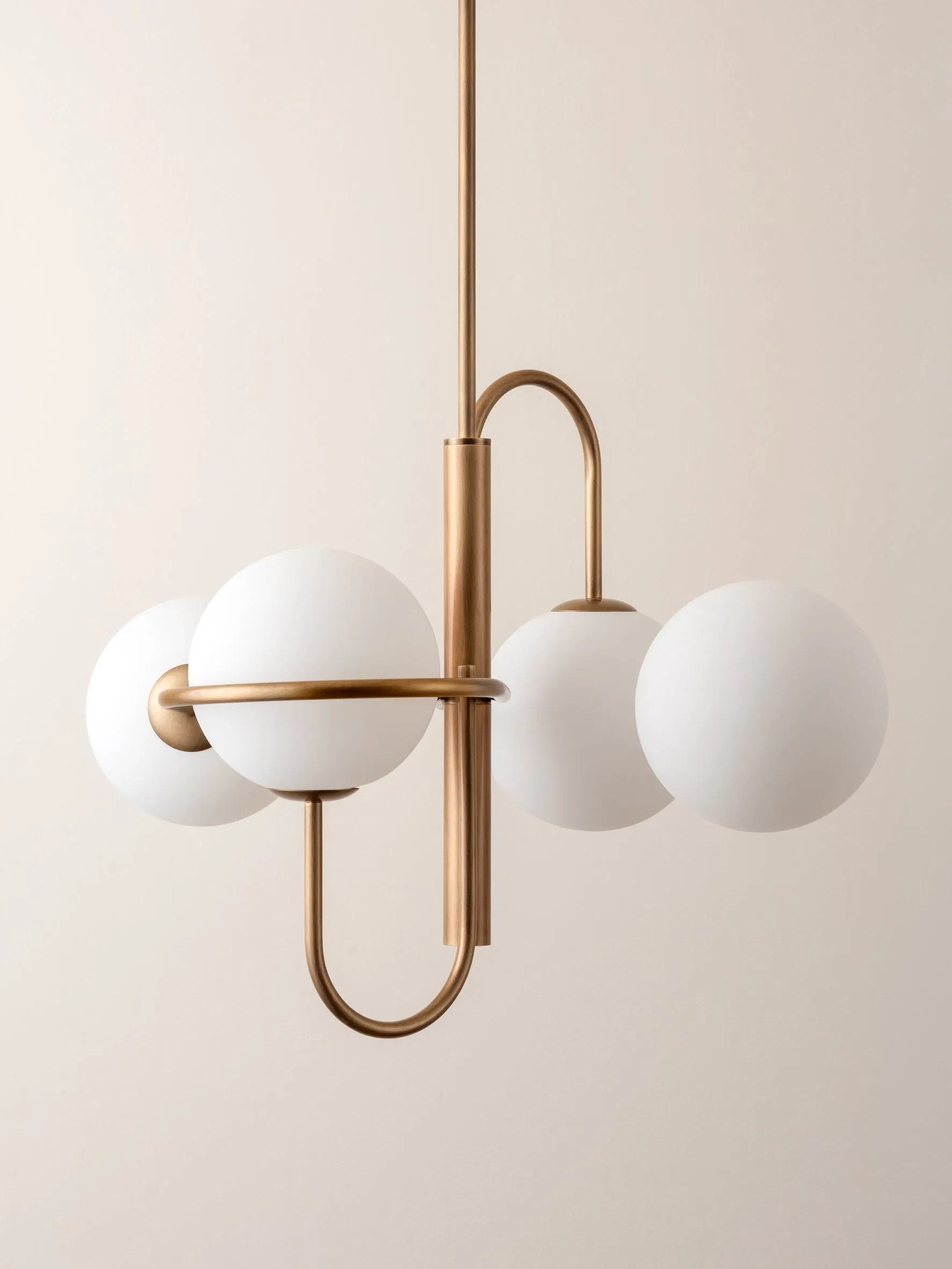 Decora - 4 light aged brass and opal pendant