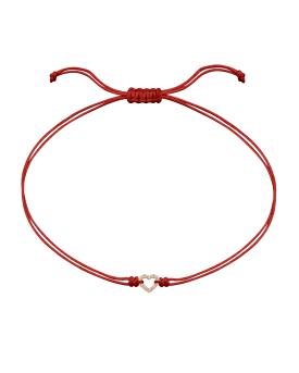 Diamond Outline Heart String of Love Bracelet - 14K Yellow Gold