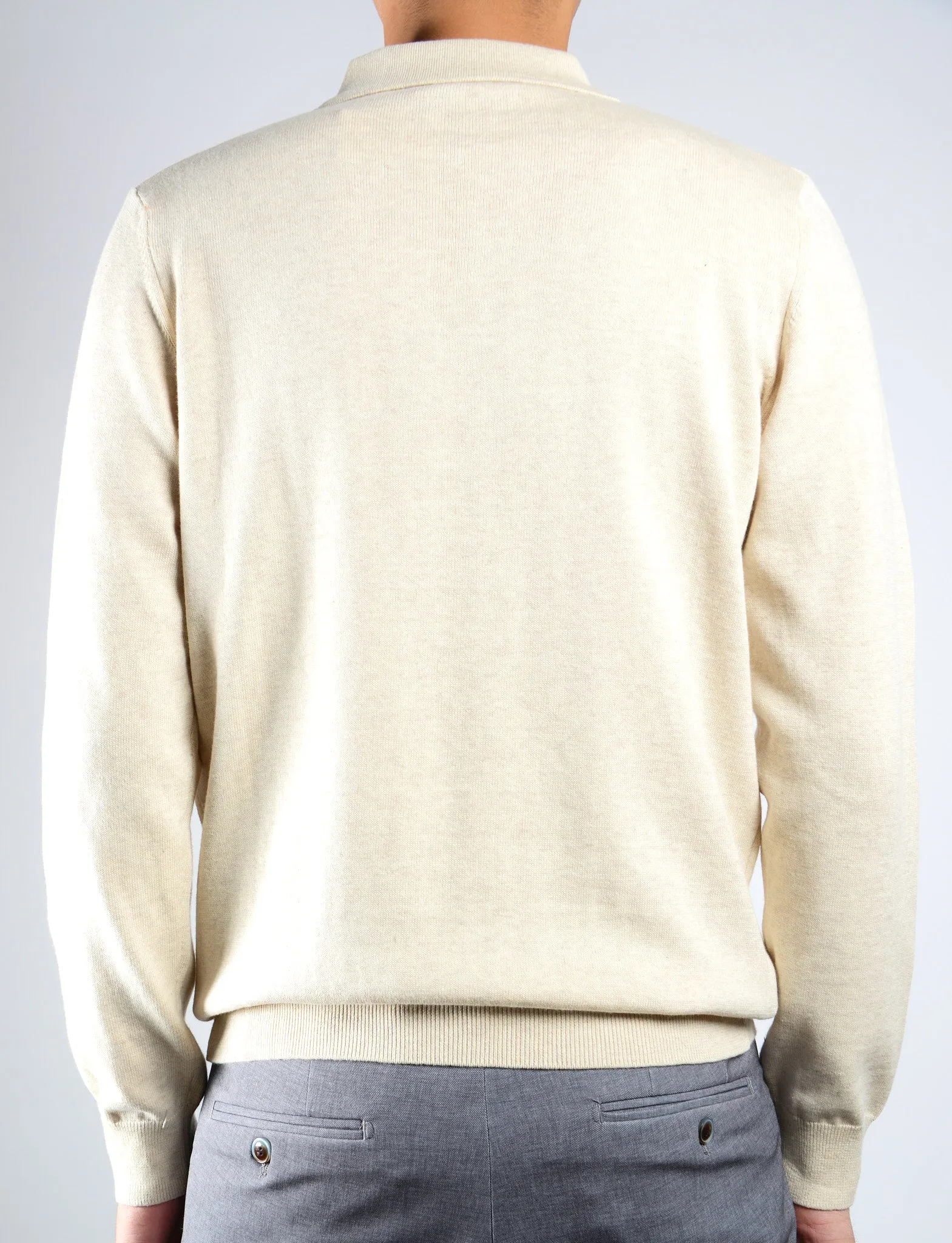 DT 1/4 Zip Textured Front Ottoman Polo Ls