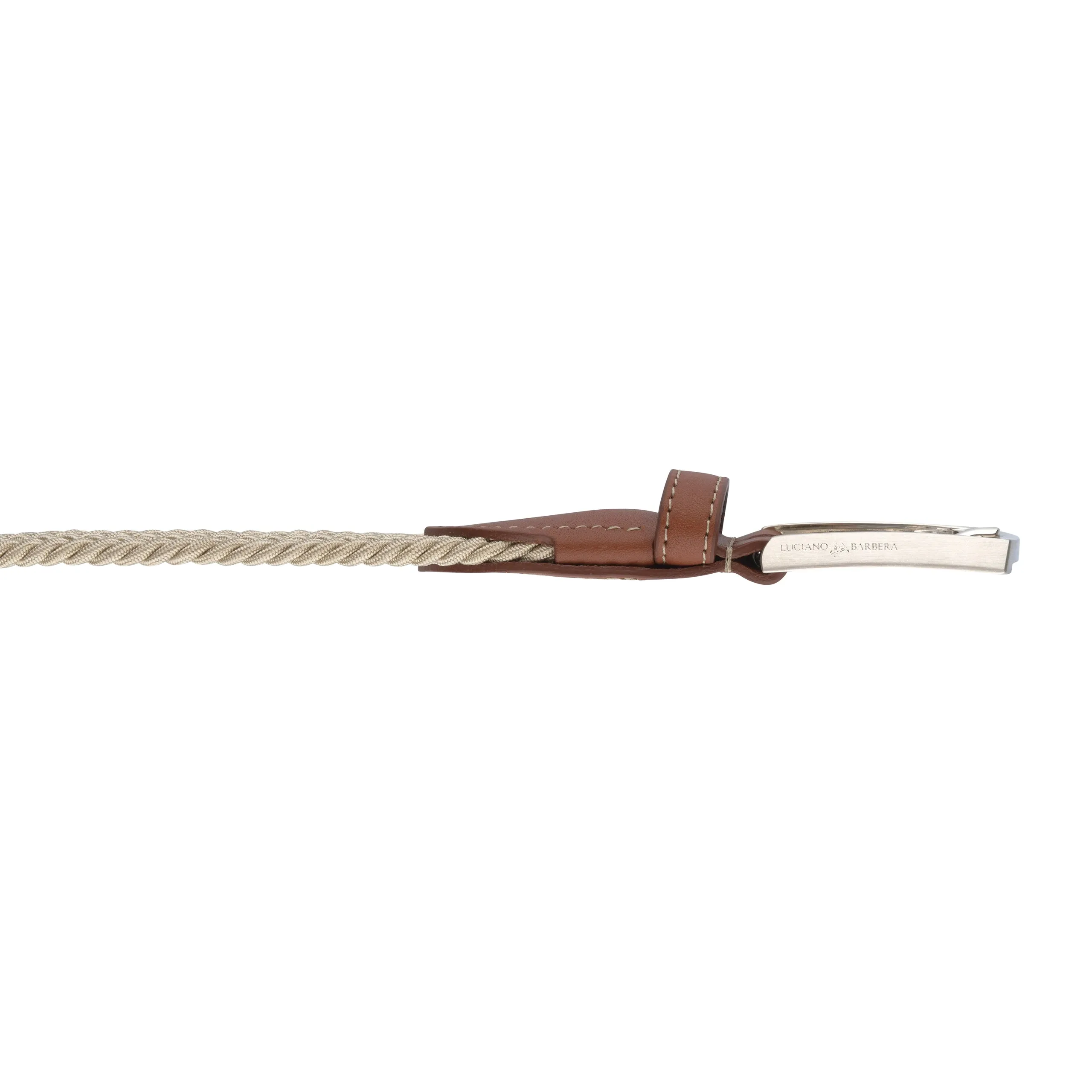 Elastic Braided Belt in Beige