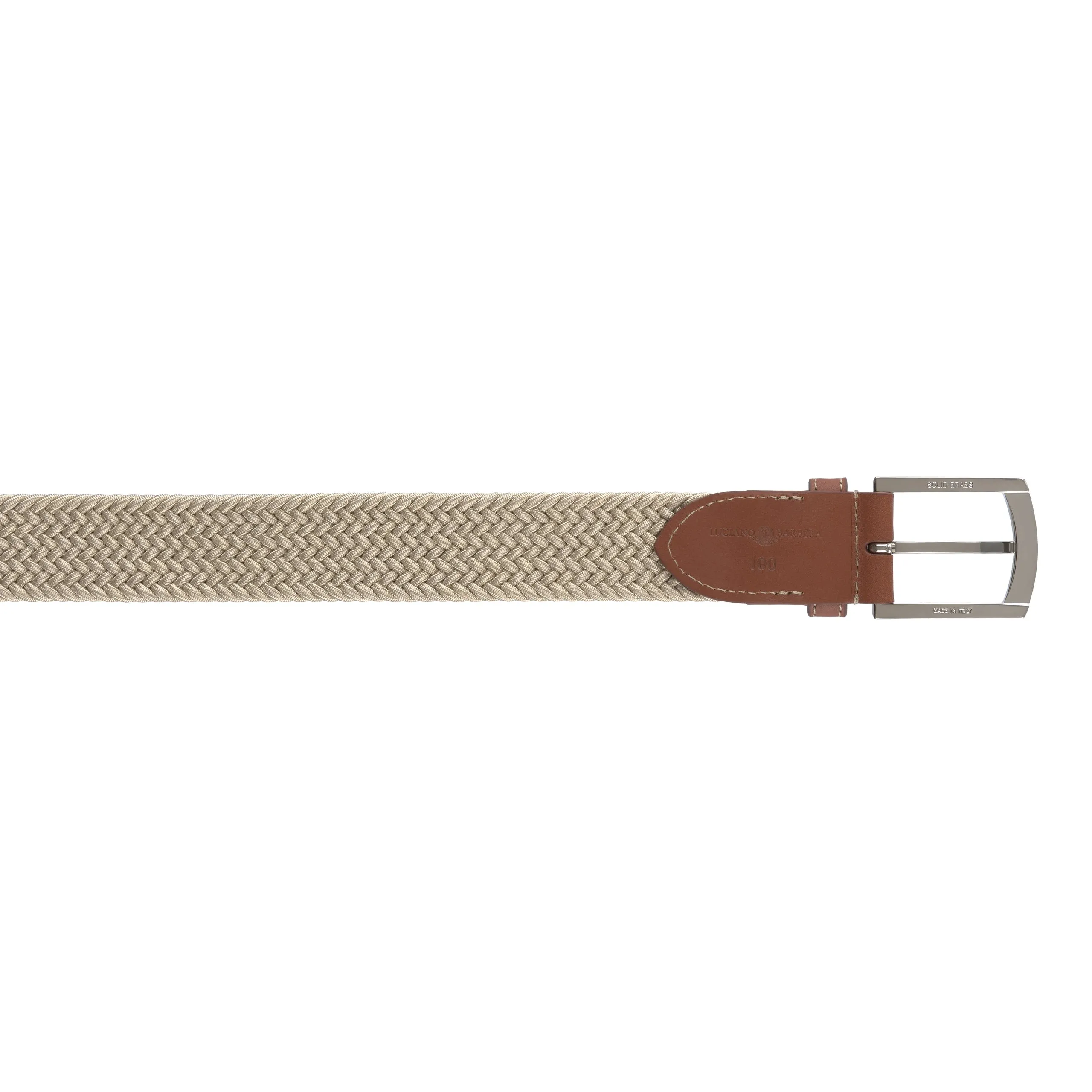 Elastic Braided Belt in Beige