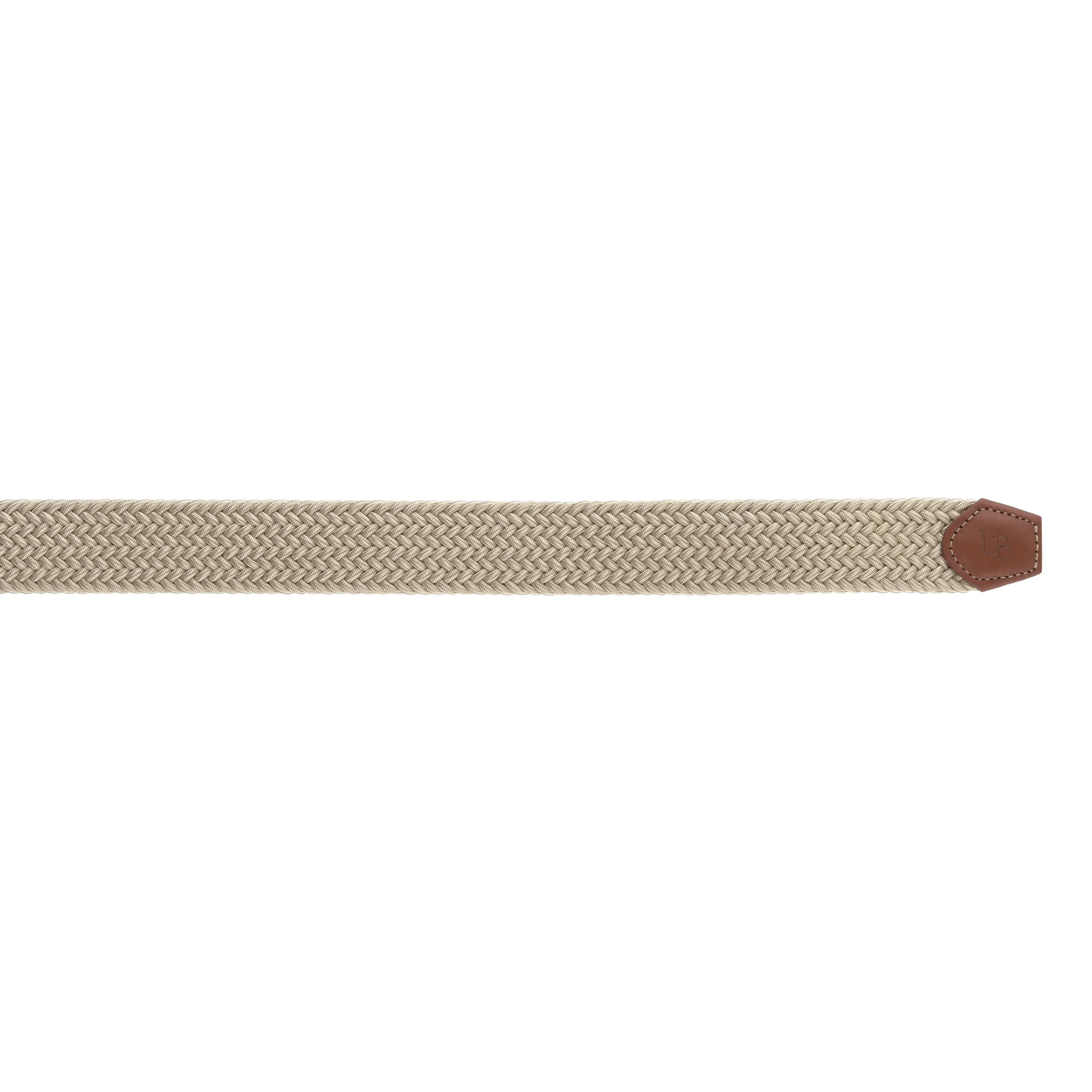 Elastic Braided Belt in Beige