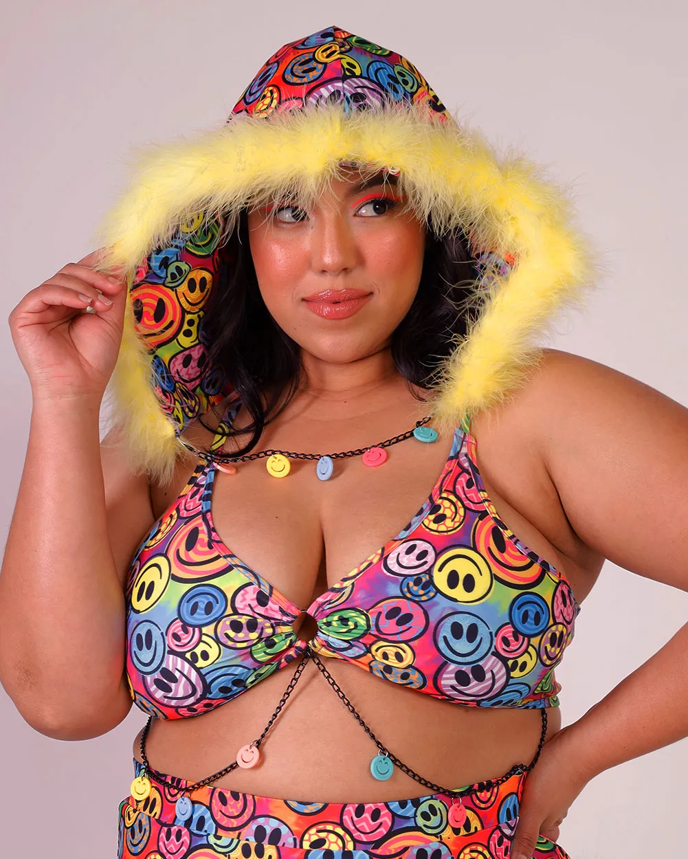 Electric Ecstasy Marabou Hood