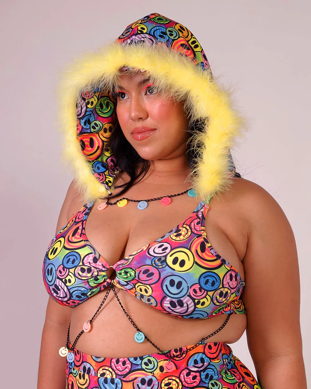 Electric Ecstasy Marabou Hood