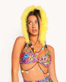 Electric Ecstasy Marabou Hood
