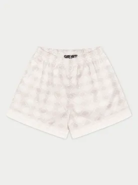 EMBLEM PRINT SHORTS - BEIGE