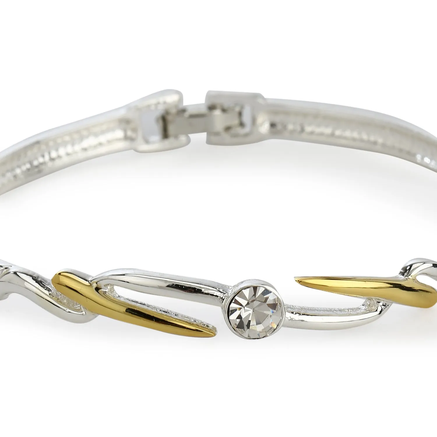 Estele Gold & Rhodium Plated Spike Designer Bracelet For Women
