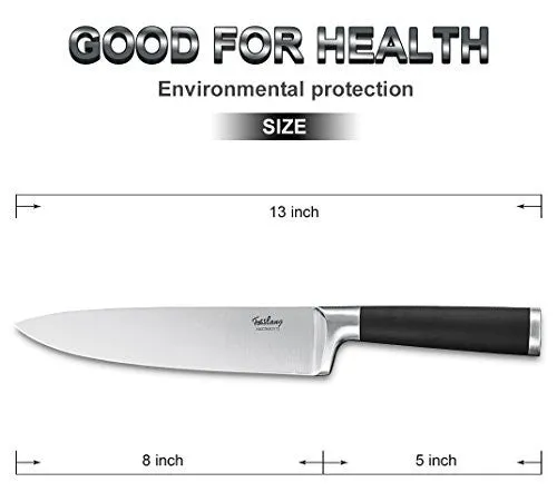 Fasslang 8-inch Blade Abs-handle High-carbon Stainless Steel Chef Knife,anti-slip Multipurpose Use Kitchen Knives