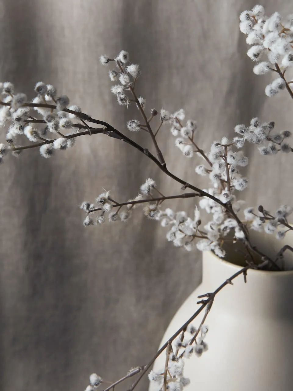 Faux White Willow Spray