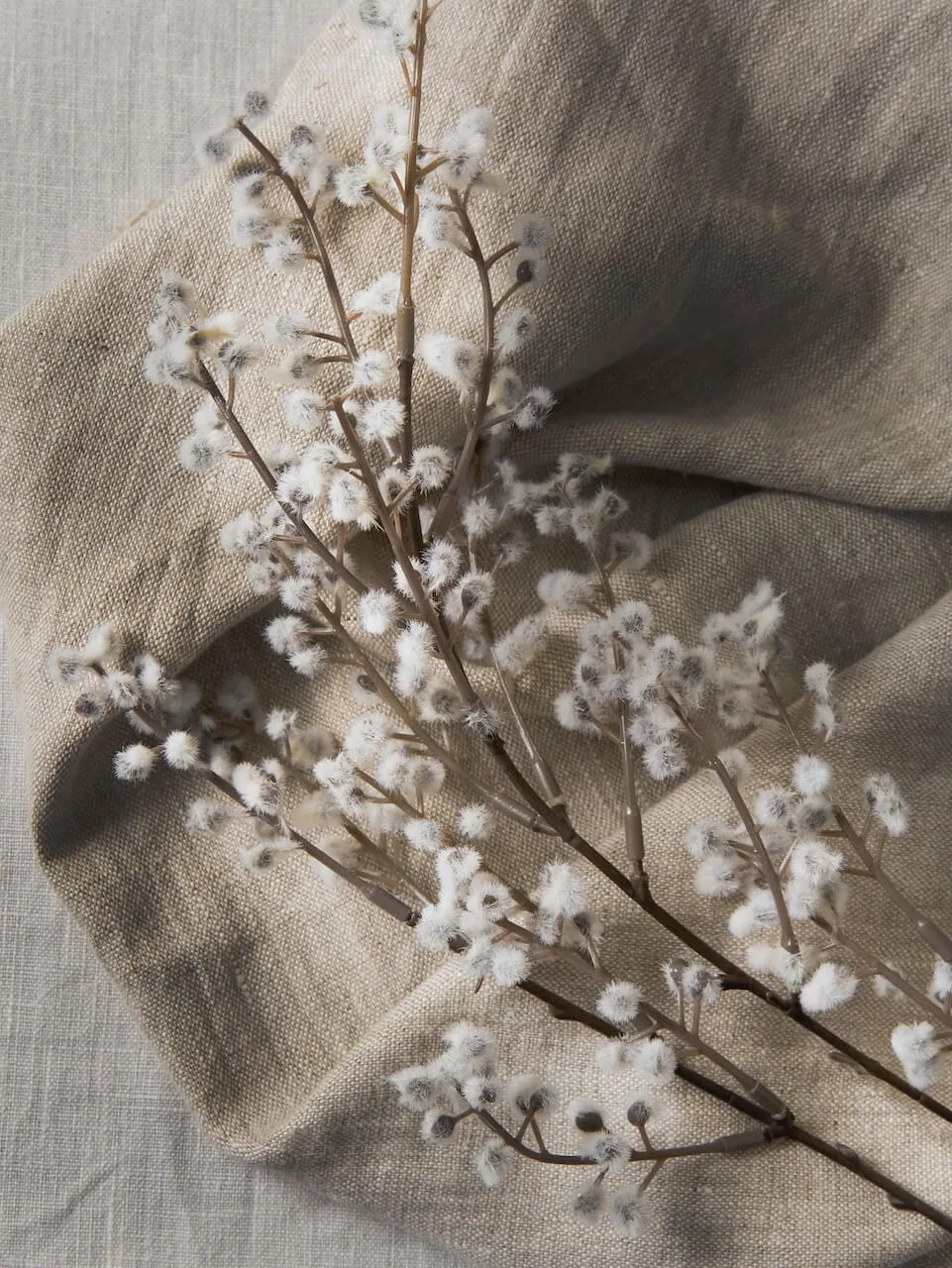 Faux White Willow Spray