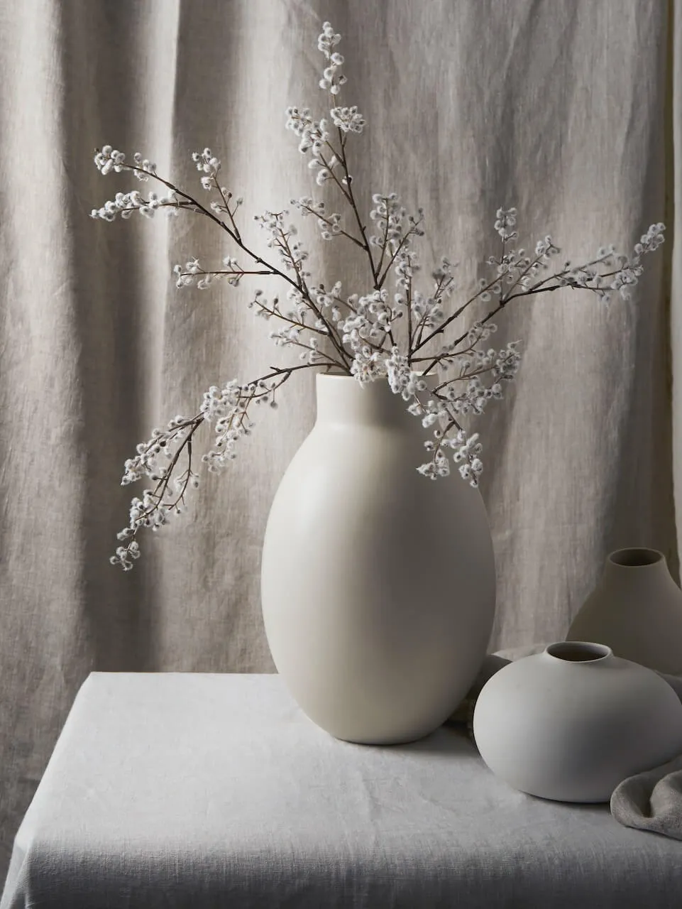 Faux White Willow Spray