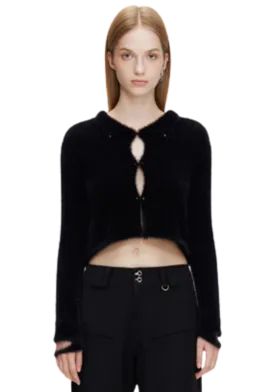 Fleece Rivet Cardigan