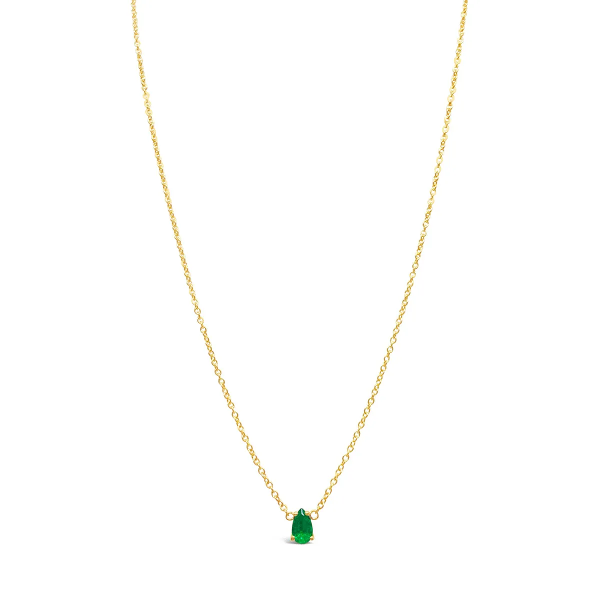 Floating Emerald Teardrop Solitaire Necklace