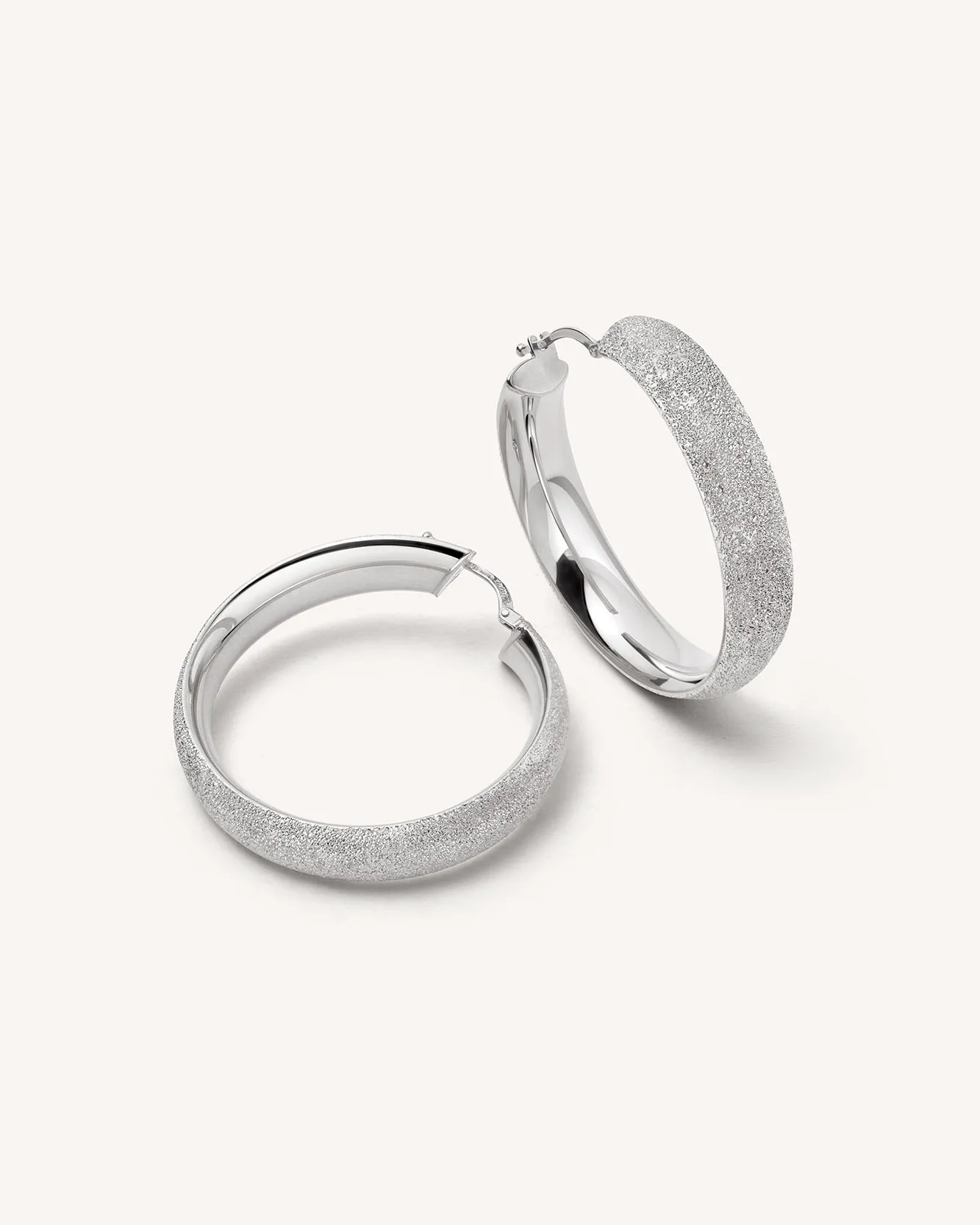 Florentine Finish Large Flat Hoop Earrings