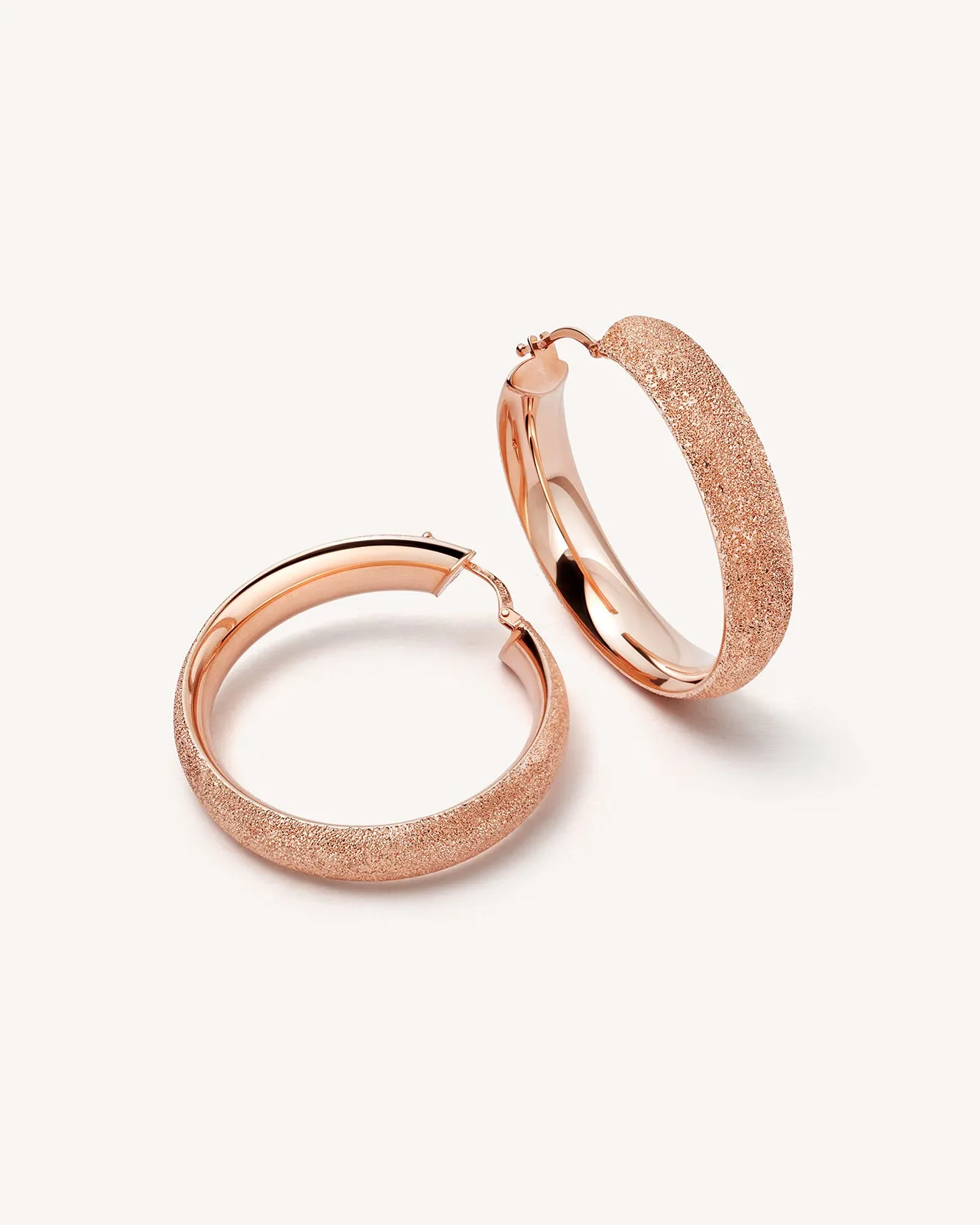 Florentine Finish Large Flat Hoop Earrings