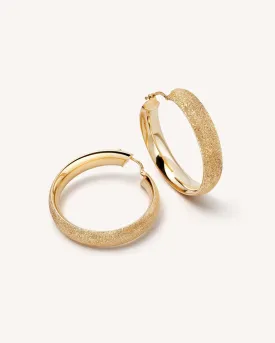 Florentine Finish Large Flat Hoop Earrings