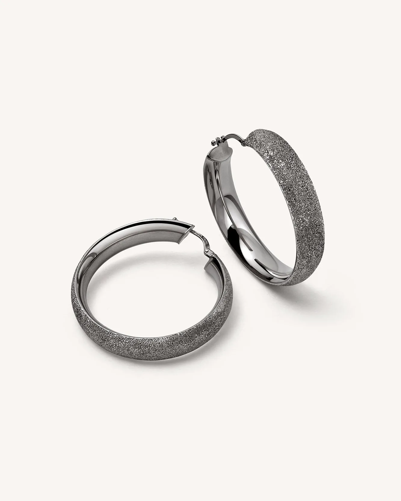 Florentine Finish Large Flat Hoop Earrings