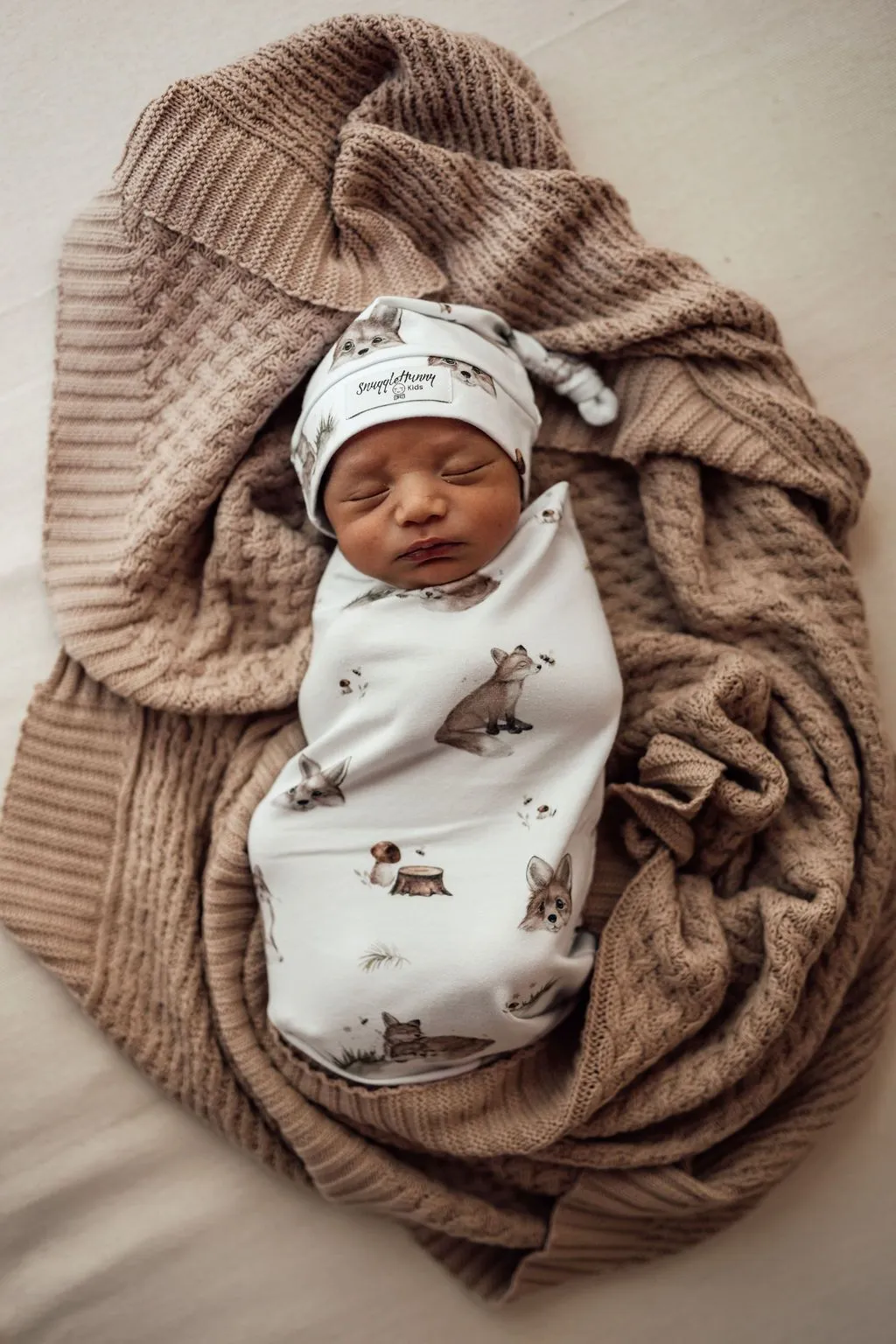 Fox | Snuggle Swaddle & Topknot Set