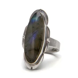 Framed Labradorite Ring