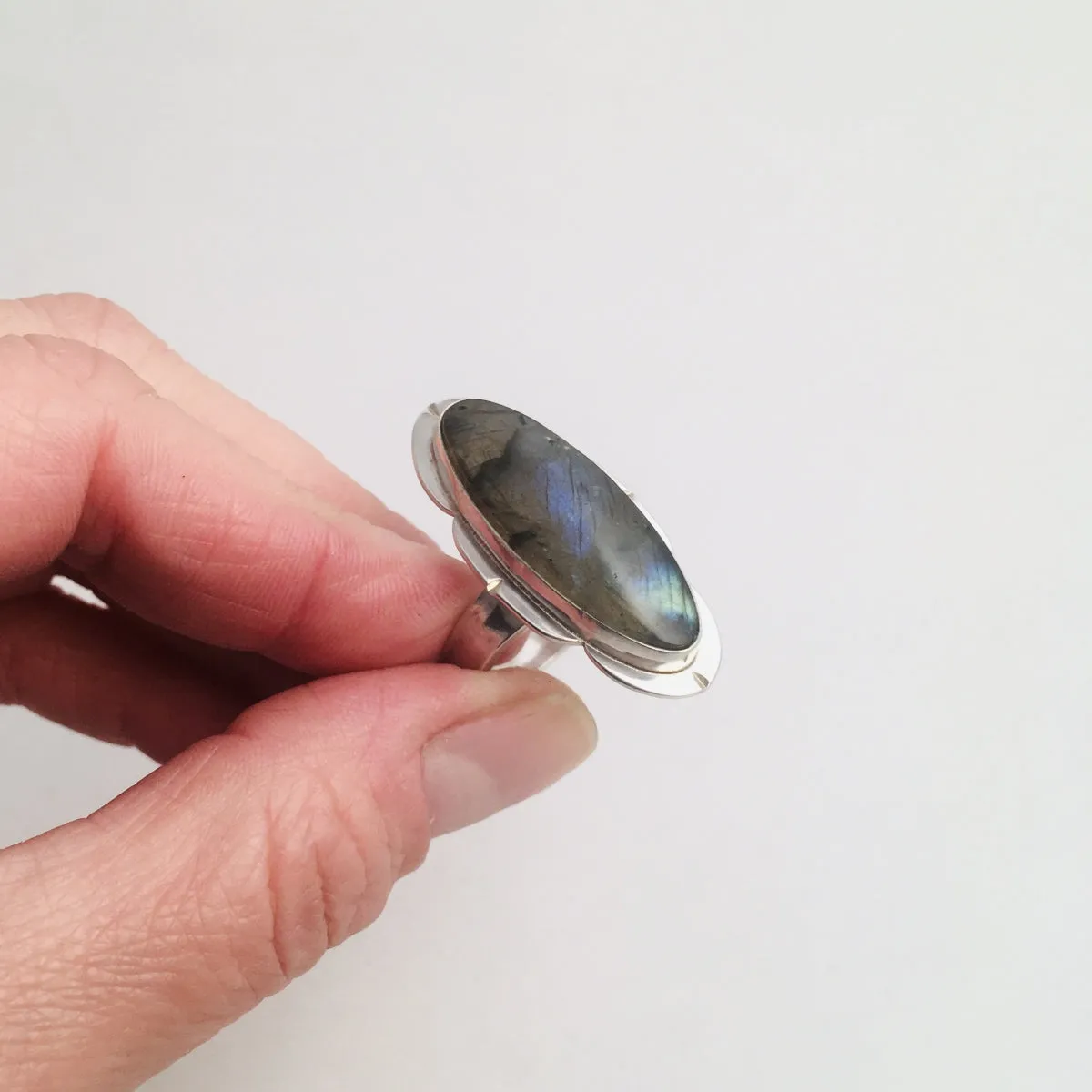 Framed Labradorite Ring