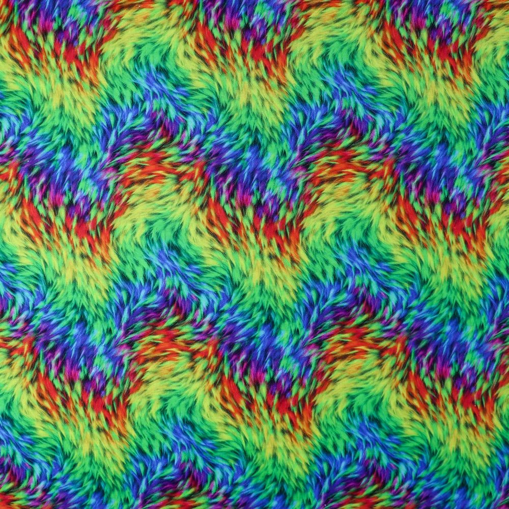 FS1022 Dragon Fur Cotton Fabric Rainbow
