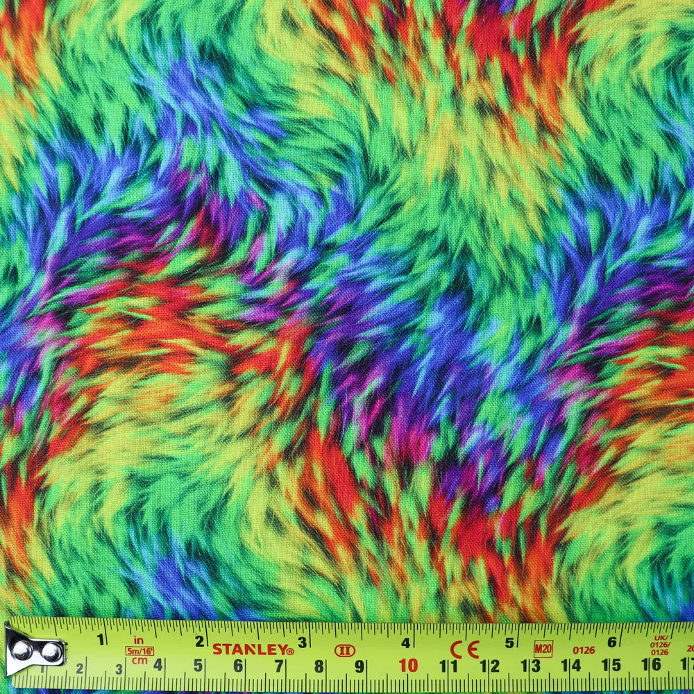 FS1022 Dragon Fur Cotton Fabric Rainbow