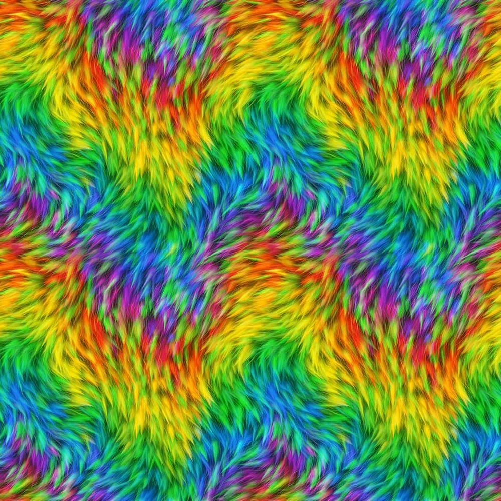 FS1022 Dragon Fur Cotton Fabric Rainbow