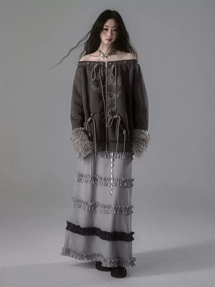 Fur and velvet hooded sweatshirt【s0000006403】