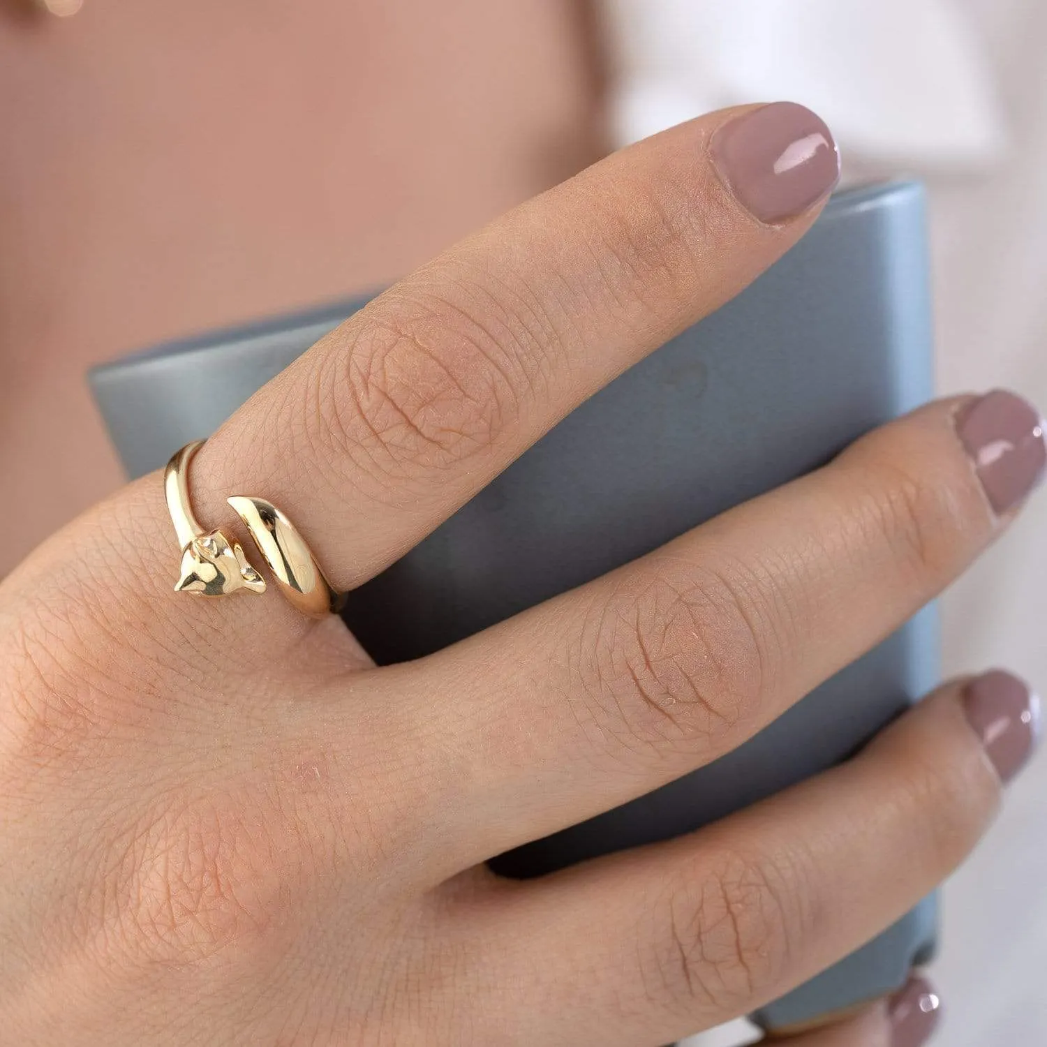 Gold Plated Fox Ring