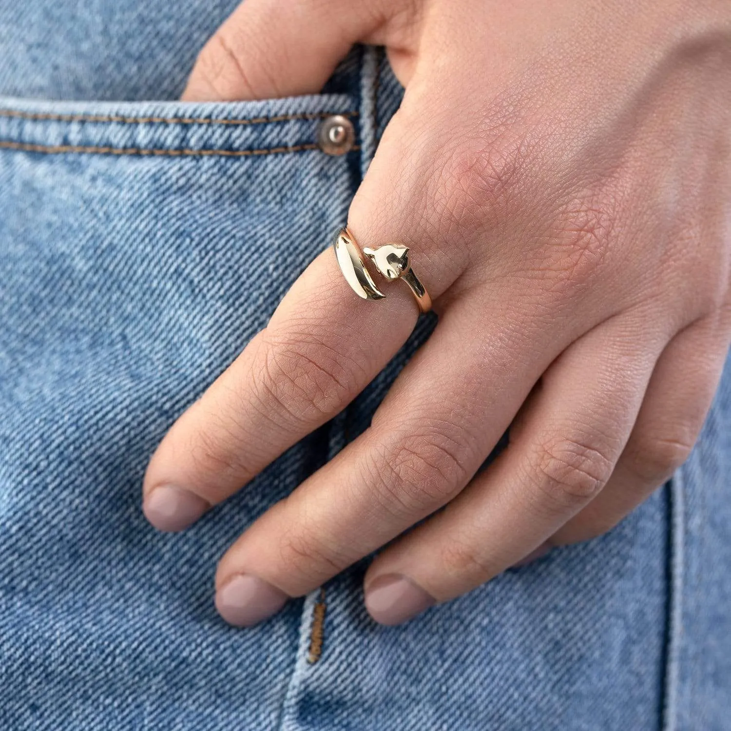 Gold Plated Fox Ring