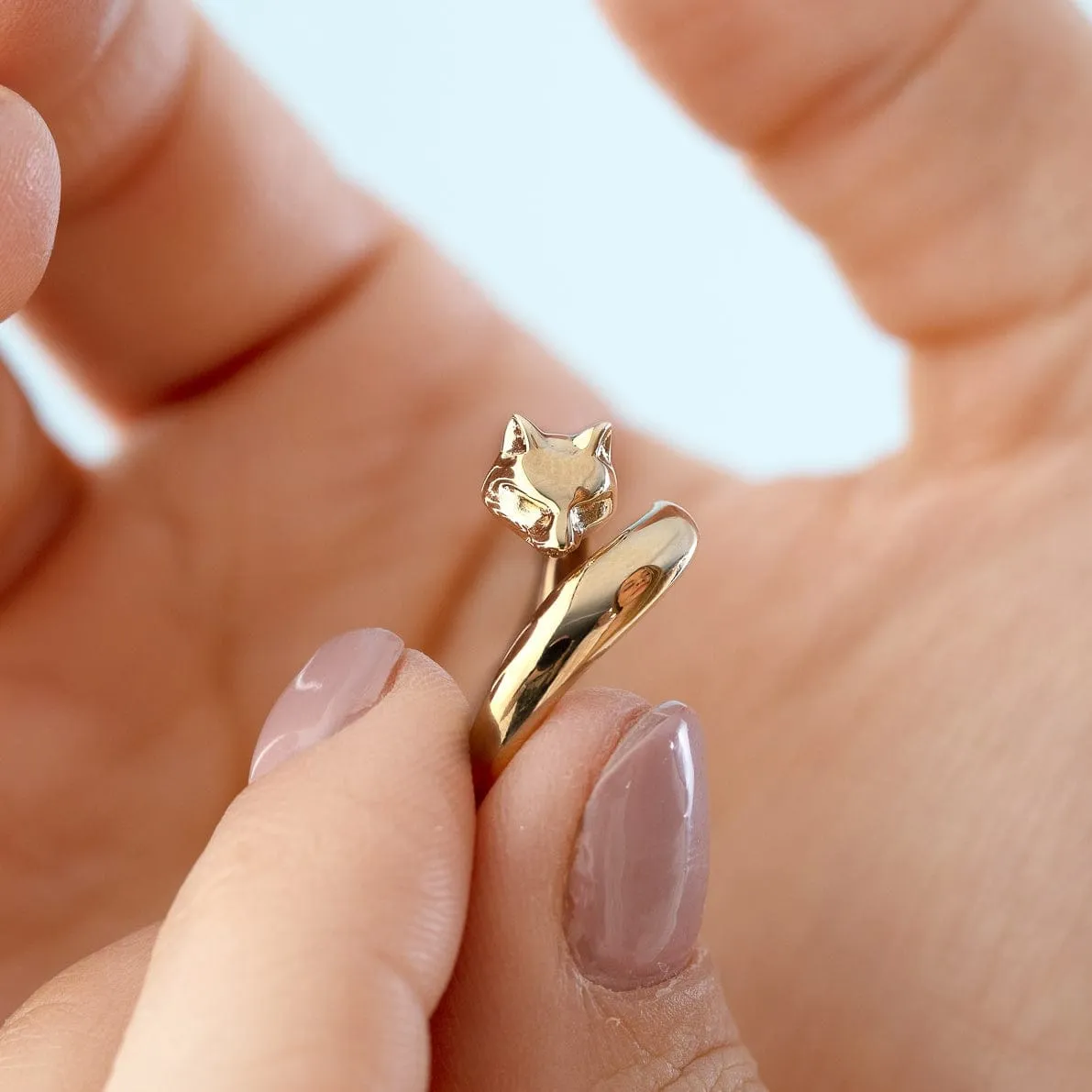 Gold Plated Fox Ring