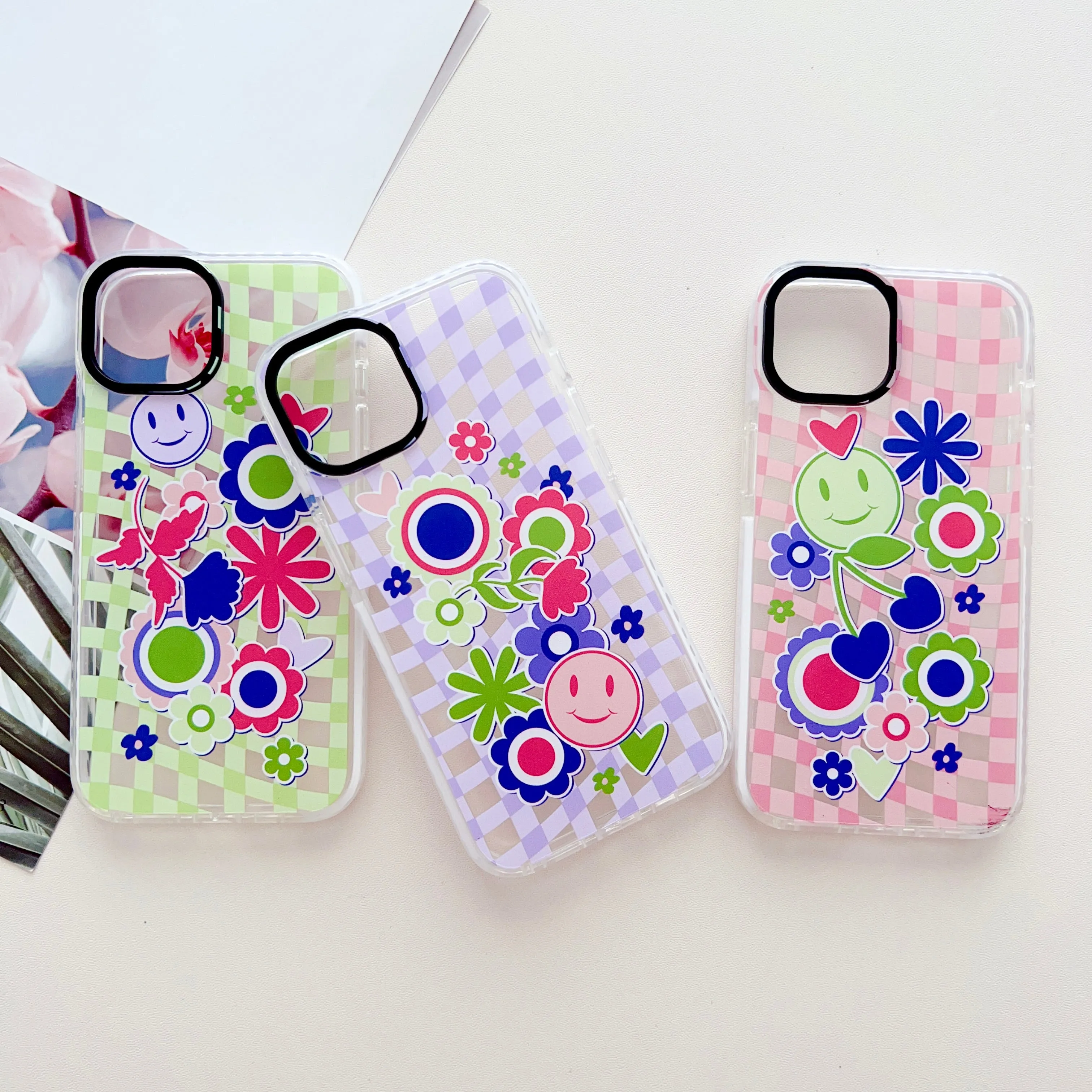 Groovy Stickers Designer Impact Proof Silicon Phone Case for iPhone