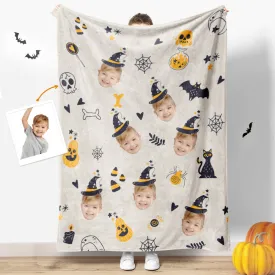 Halloween Gifts Cusom Face Blanket Personalized Photo Blanket Halloween Decorative Blanket
