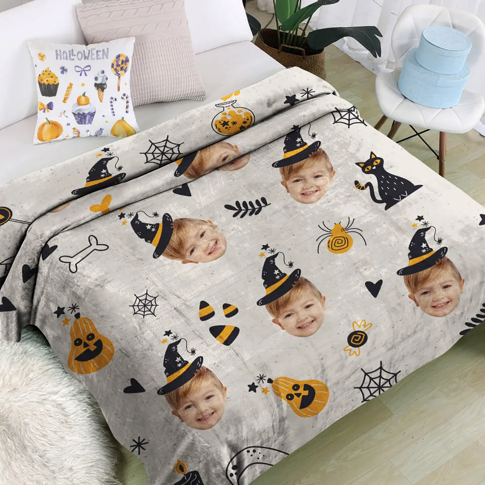 Halloween Gifts Cusom Face Blanket Personalized Photo Blanket Halloween Decorative Blanket