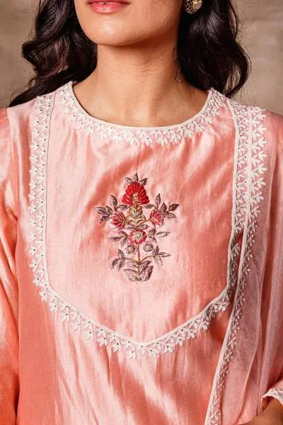 Kali Peach Short Kurta Set