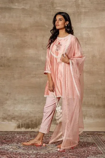 Kali Peach Short Kurta Set