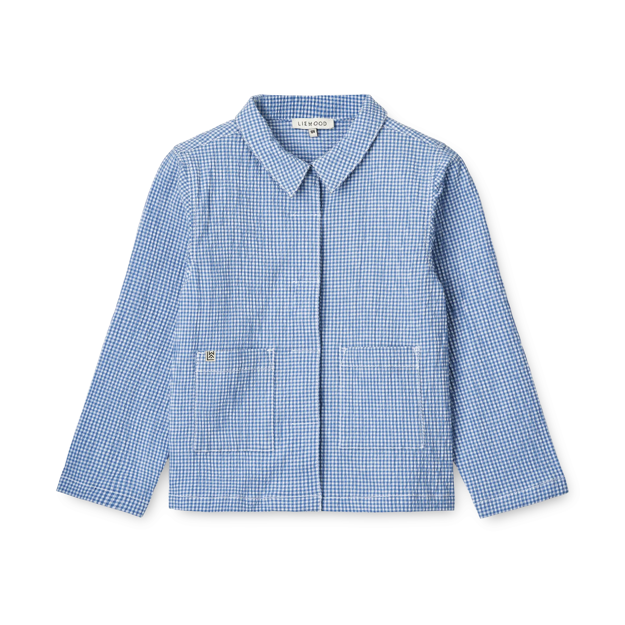 Liewood Kory Seersucker Check Shirt - Riverside / Crisp white