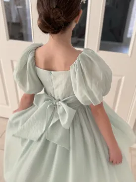 Lucy Girls Sage Green Midi Dress