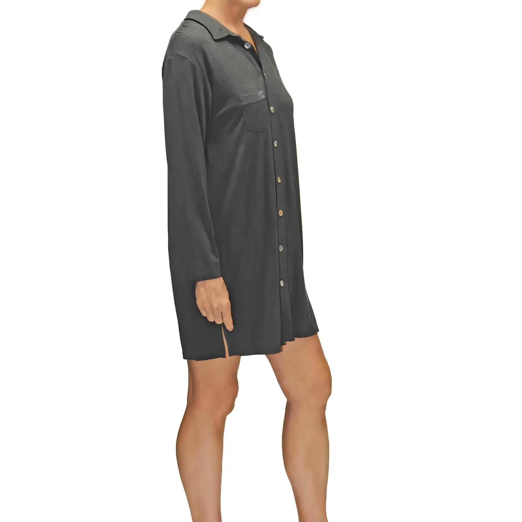 Megan Lounge Shirt - Charcoal Gray