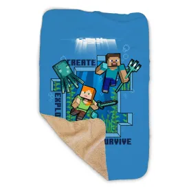 Minecraft Caves & Cliffs Create, Explore, Survive Sherpa Blanket